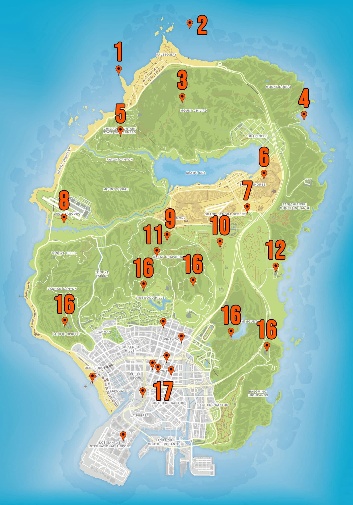 Carte des ovnis de GTA Online