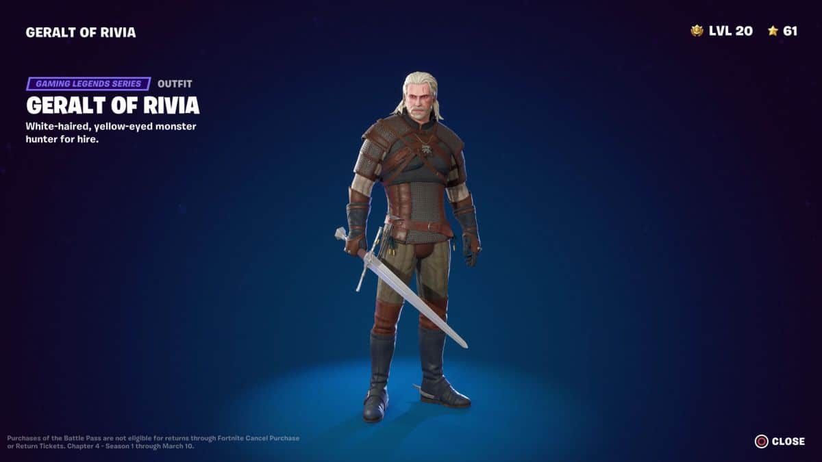 Quand Fortnite Geralt sera-t-il disponible ?