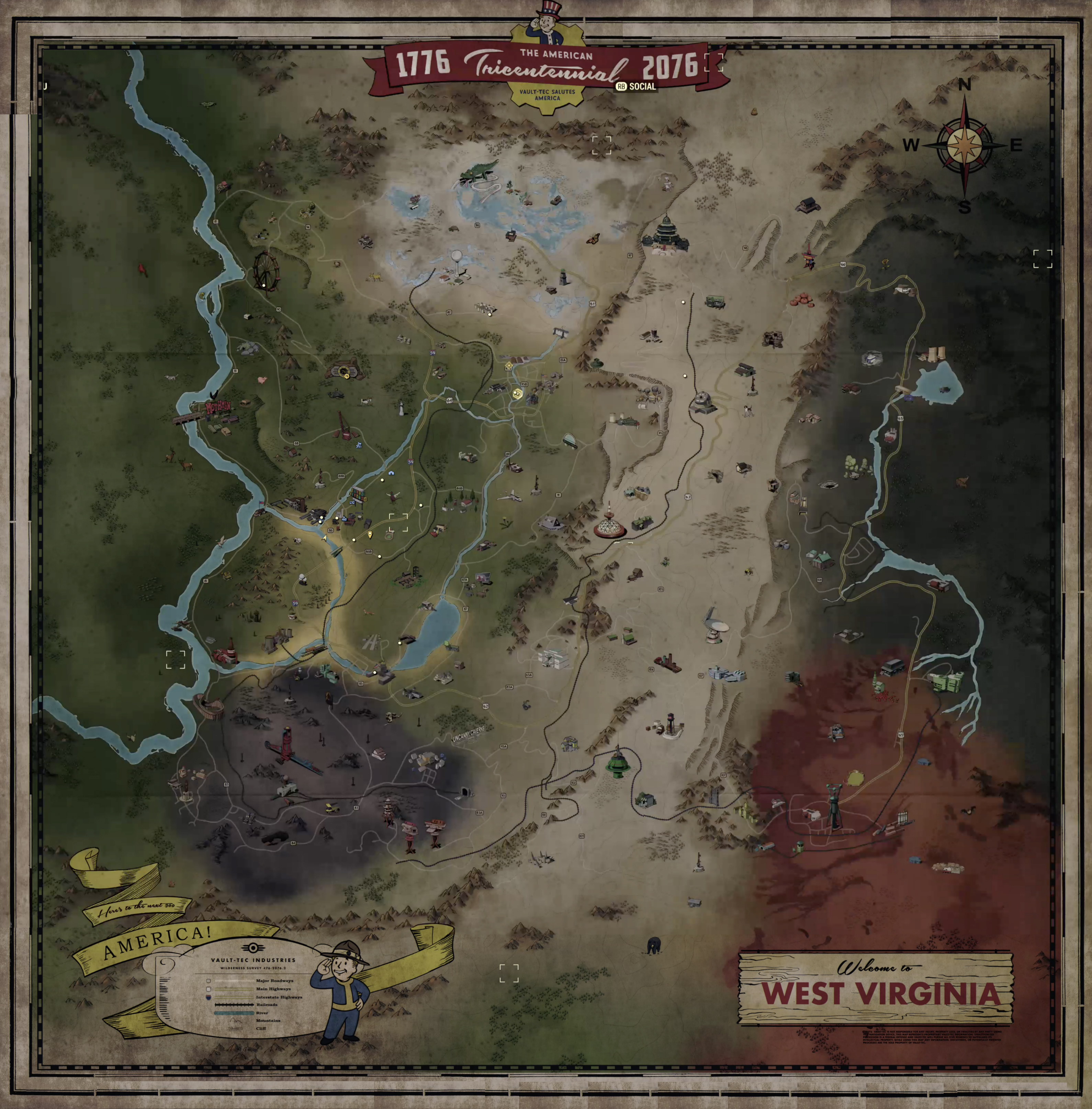 Guide de la carte Fallout 76